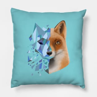 blue shattered fox Pillow