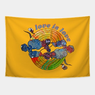 Love is Love Rainbows - Neon Swirl Tapestry