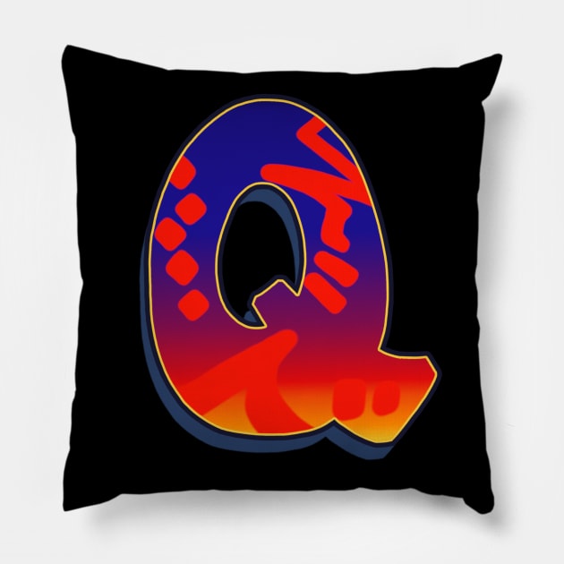 Letter Q - Night Sky Pillow by Dmitri