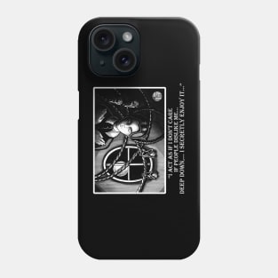 Wednesday Napping With Bats - I Act As If I Don't Care If People Dislike Me - White Outlined Version Phone Case