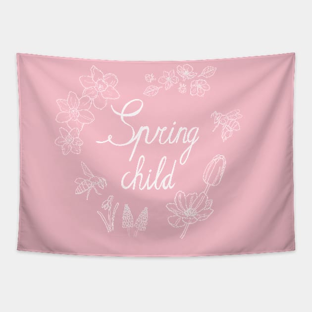 Spring child (white) Tapestry by MarjolijndeWinter