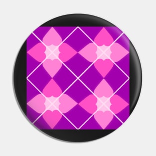 Pink Heart Argyle Pin