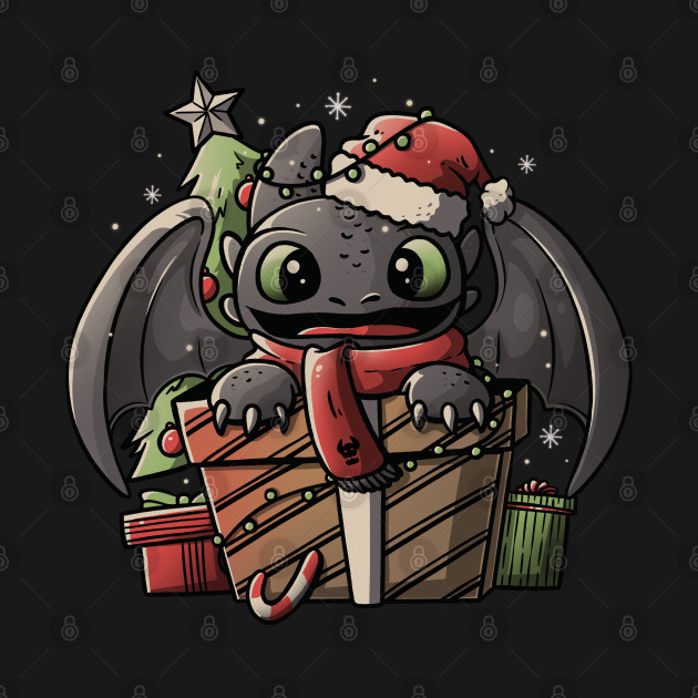Dragon Gift Cute Funny Christmas - Light - Christmas - T-Shirt