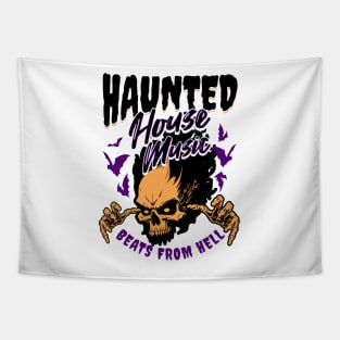 HOUSE MUSIC - Haunted House From Hell (Black/Orange) Tapestry