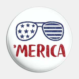 Merica American Flag Sunglasses Pin