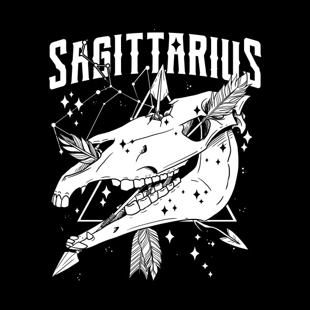 SAGITTARIUS Hedge Nocturnal Witch Shirt Skull constellation by Juandamurai