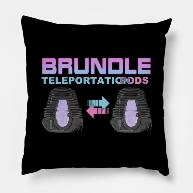 Brundle Teleportation Pods Pillow by GeekGiftGallery