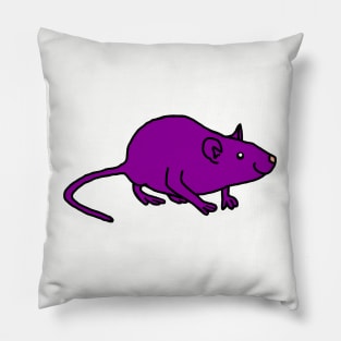Purple Rat Minimal Line Drawing Pillow