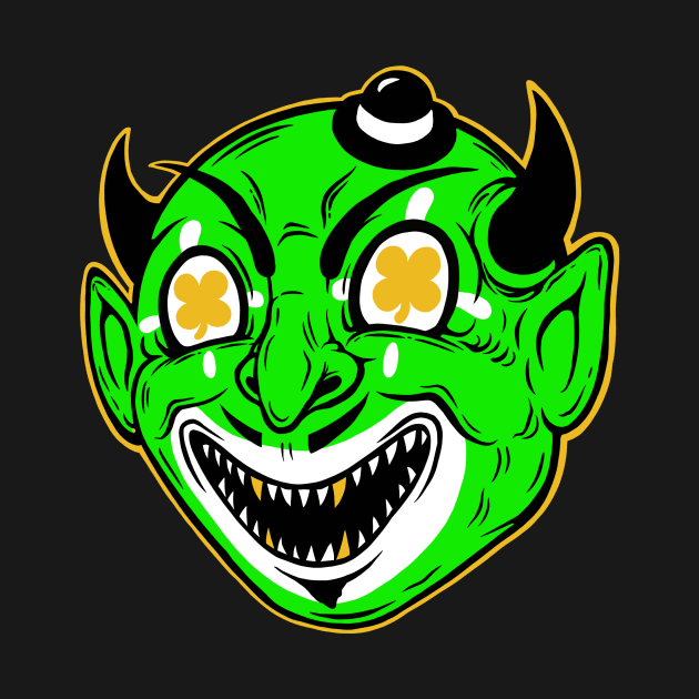 Lucky Shamrock Clown Devil by flynnryanart