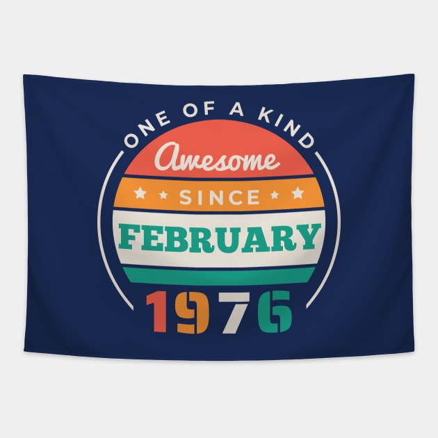 Retro Awesome Since February 1976 Birthday Vintage Bday 1976 Tapestry by Now Boarding