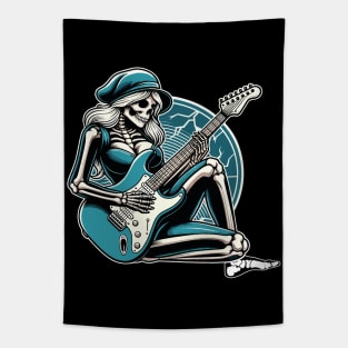 guitar-wielding skull diva Tapestry