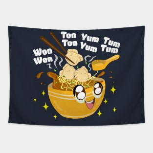 Kawaii Cute Wonton Bowl Wonton Life Wonton Lover Wonton Noodles Tapestry