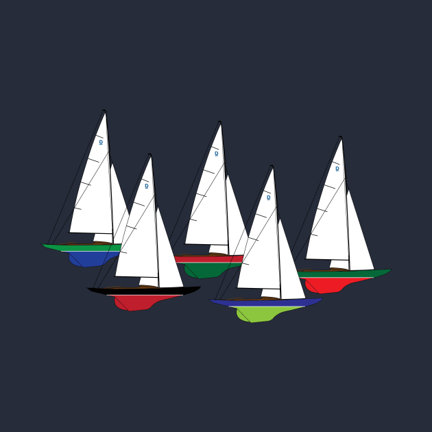 Dragon Class Sailboats Racing by CHBB