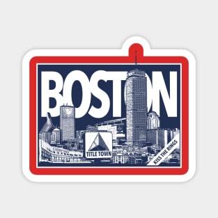 Boston Title Town Skyline Magnet