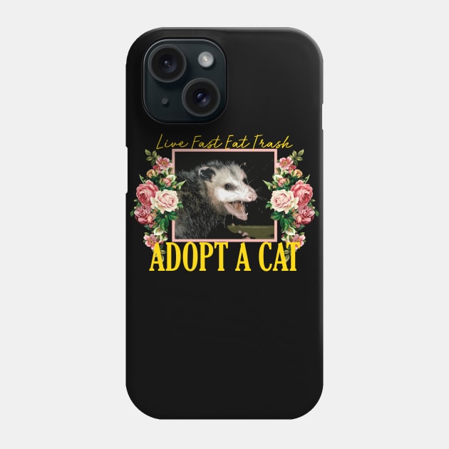 Adopt a Cat Possum Floral Aesthetic Phone Case by giovanniiiii