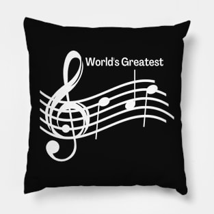 World's Greatest Dad for Musicians - White Print Pillow