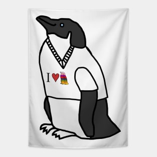 Penguin Wearing a T-Shirt Tapestry