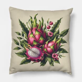 Vintage Dragon Fruit Botanical Pillow