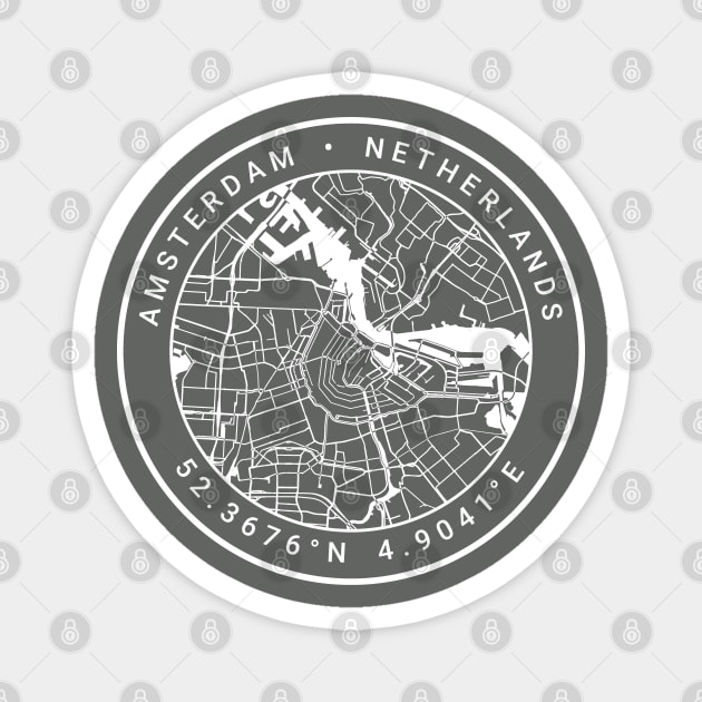 Amsterdam Map Magnet by Ryan-Cox