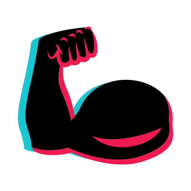 TikTok muscles emoji smiley Black by ThingyDilly