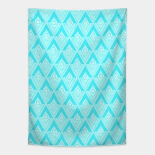 Turquoise Mosaic Tiles Tapestry