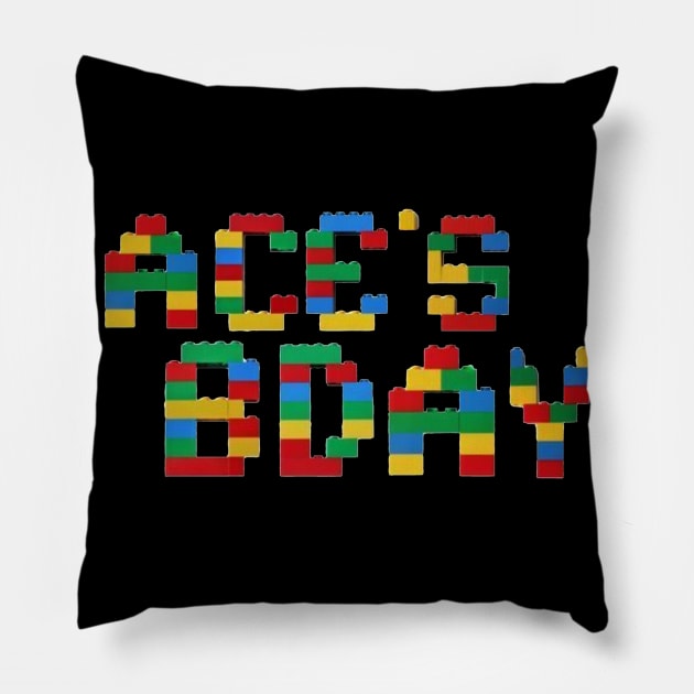 LEGO MASTER BIRTHDAY DESIGN! Happy Birthday Ace! Pillow by TSOL Games