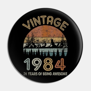 36 Years Old Retro Vintage 1984 36th Birthday Gifts Pin