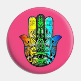 LGBT Hamsa Hand Yoga Tattoo Design Pin