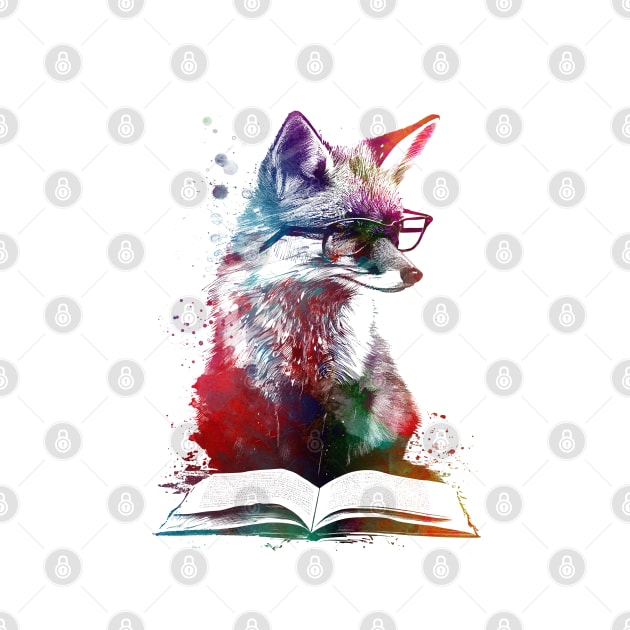 Fox reading book by JBJart