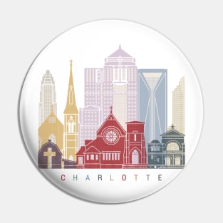 Charlotte skyline poster Pin