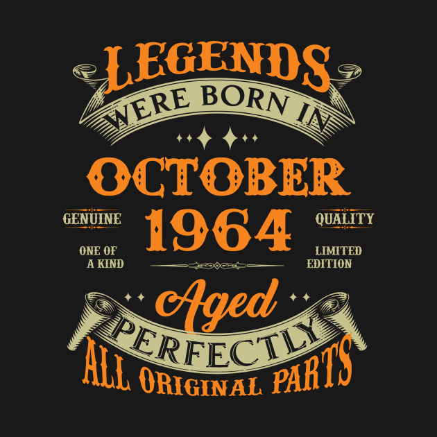 Legends Were Born In October 1964 60 Years Old 60th Birthday Gift by Kontjo