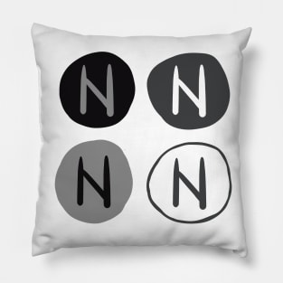 Hagalaz in Black and White (Runes and Colors) Pillow
