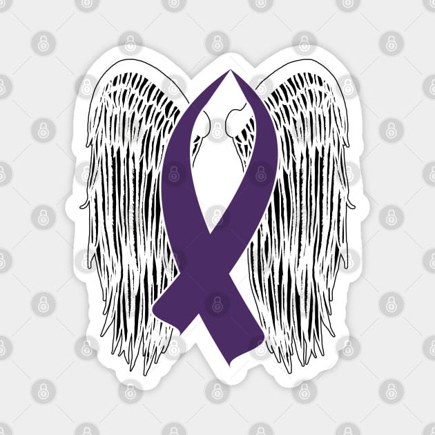 Winged Awareness Ribbon (Purple) Magnet by BlakCircleGirl