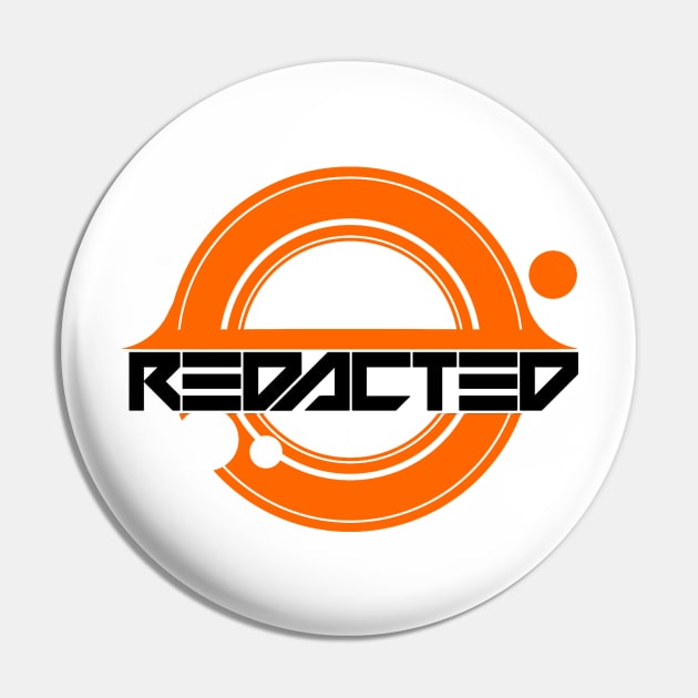 Redacted Logo Small Black Pin by REDACTED