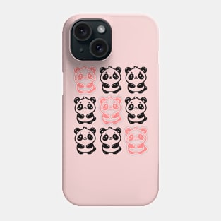 Diagonal Kawaii Pandas Phone Case