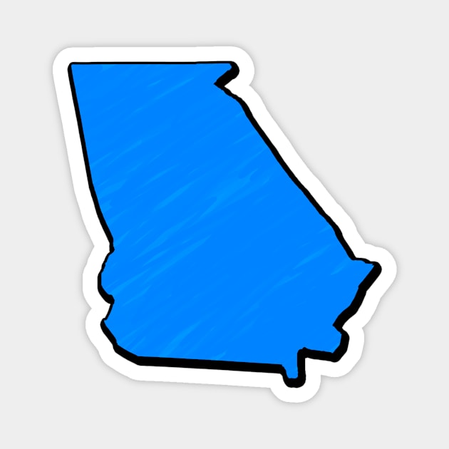 Bright Blue Georgia Outline Magnet by Mookle