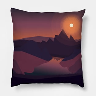 Sunset in wild mountains Pillow