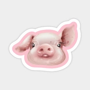 Pink Pig Face Cute Piggie Magnet