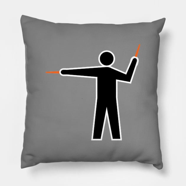 Airplane Marshaller LEFT Signal Pillow by Vidision Avgeek