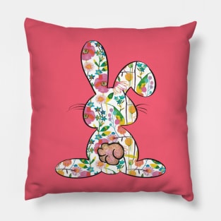 Pretty Easter Bunny floral pattern Pillow