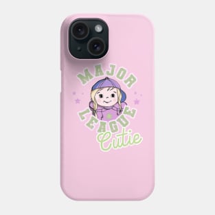 Cute Toddler Girl T-Shirt with a Sports Themed Baseball Cap and Message Phone Case