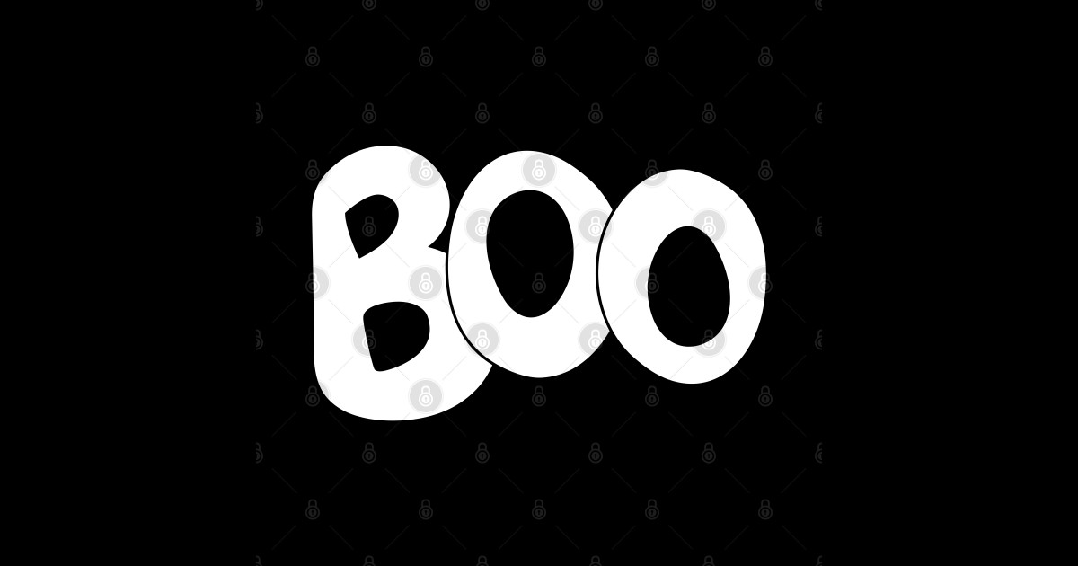 BOO text art in white bubble letters Boo Creepy Cute Halloween Text