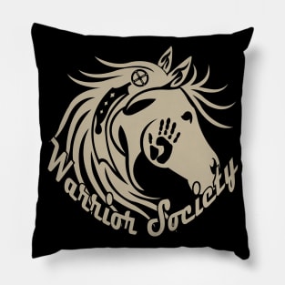 Warrior Society (Horse Gray) Pillow