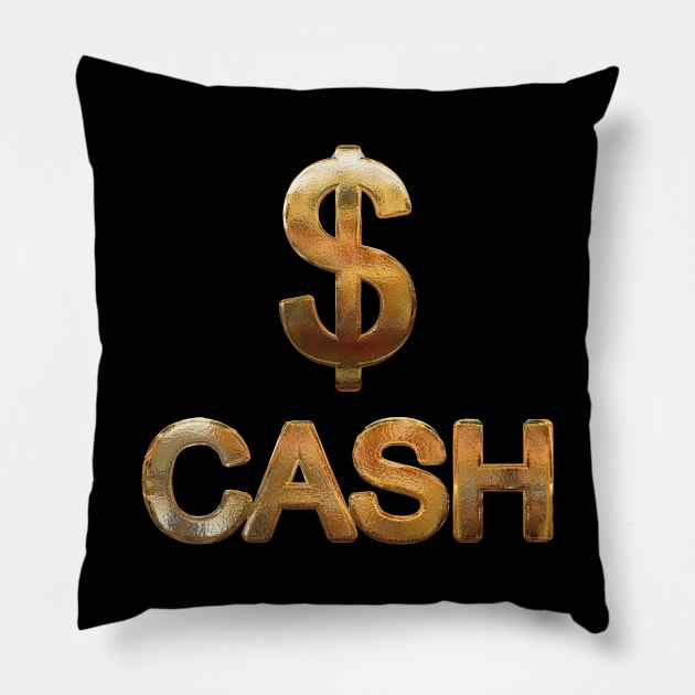 Cash And Dollar Symbol Pillow by funfun