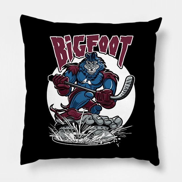 Bigfoot Hockey Player Mascot Pillow by eShirtLabs