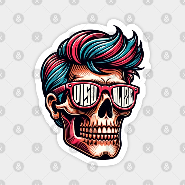 Manifesting Skull With Shades Magnet by SOS@ddicted