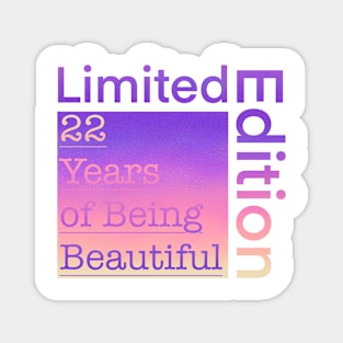 22 Year Old Gift Gradient Limited Edition 22th Retro Birthday Magnet