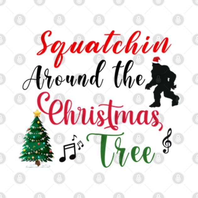 Squatchin around the Christmas tree by Samantha Simonis