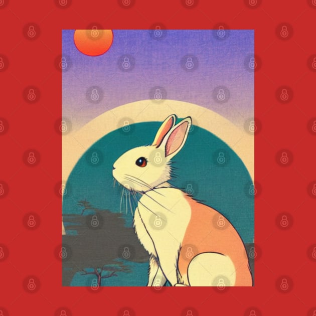 Retro Rabbit Under the Sun Florida White Rabbit by wigobun