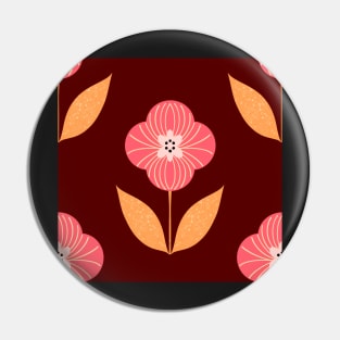 Retro floral pattern Pin